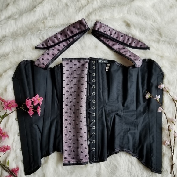 Blush Polka Dot Lace Corset by Boobie Trap - Picture 4 of 5